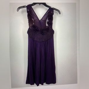 West Kei Allen Women Tank Top Racerback- Purple Flowers Embroidered | Size: XL